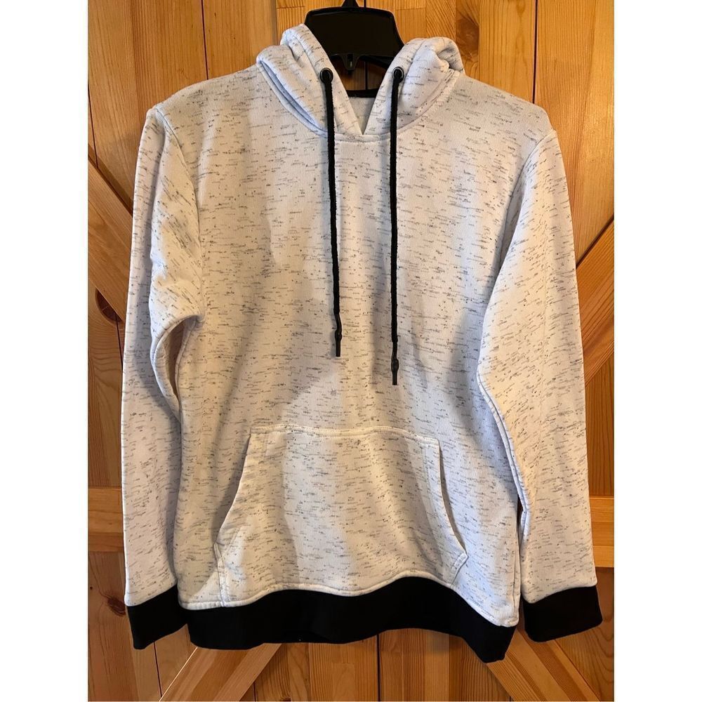 Six Lincoln New York Hoodie Sweater Mens Small Gray White Black Preppy Outerwear